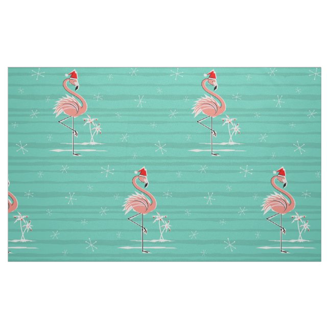 Christmas Flamingo Stripe large pattern fabric (Fat Quarter)