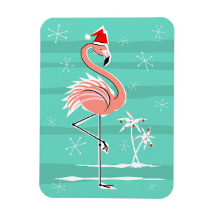 Christmas Flamingo Stripe magnet flexible