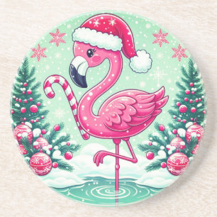 Christmas Flamingo Sublimation Clipart-10424 Coaster