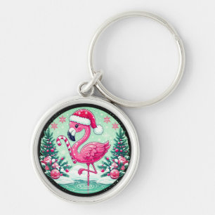 Christmas Flamingo Sublimation Clipart-10424 Keychain