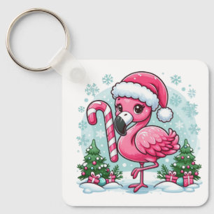 Christmas Flamingo Sublimation Clipart-10424 Keychain