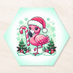 Christmas Flamingo Sublimation Clipart-10424 Paper Coaster