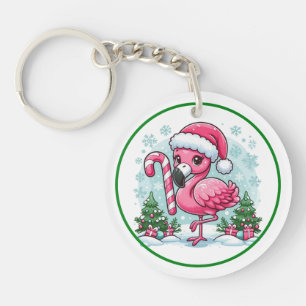 Christmas Flamingo Sublimation Clipart  Keychain
