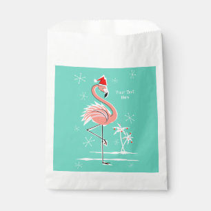 Christmas Flamingo Text favour bag