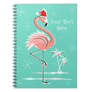 Christmas Flamingo Text notebook