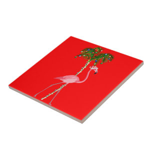 Christmas Flamingo Tile