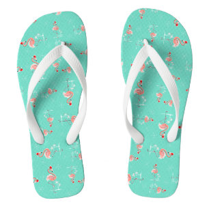 Christmas Flamingo Twist flip flops