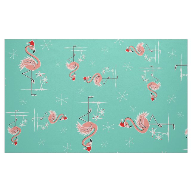 Christmas Flamingo Twist large pattern fabric (Fat Quarter)