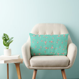 Christmas Flamingo Twist lumbar pillow