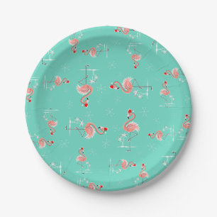 Christmas Flamingo Twist paper plate