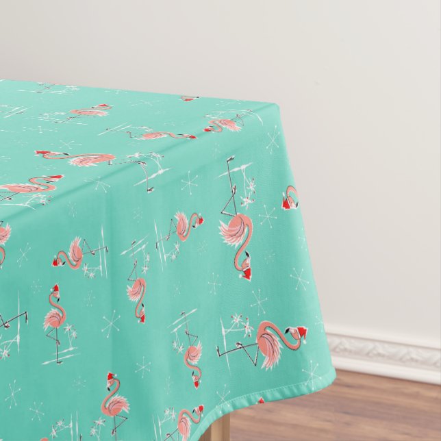 Christmas Flamingo Twist small pattern Tablecloth (In Situ)