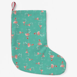 Christmas Flamingo Twist stocking one sided