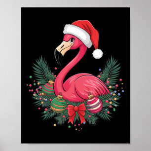 Christmas Flamingo Winter Poster