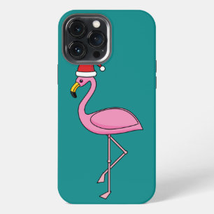 Christmas Flamingo with Santa Hat iPhone 13 Pro Max Case