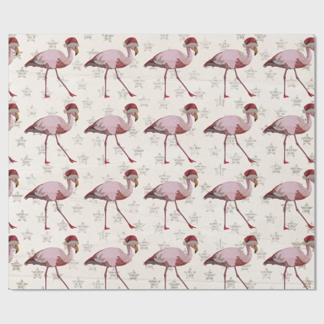 CHRISTMAS FLAMINGO Wrapping Paper (Flat)