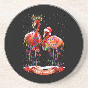 Christmas Flamingos Classic Coaster
