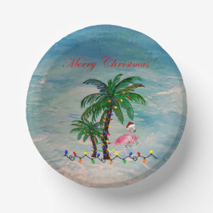 Christmas Flamingos Holiday party plates