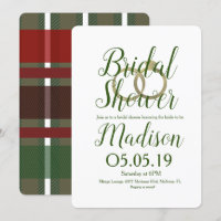 Christmas Flannel Plaid Foil Rings Bridal Shower