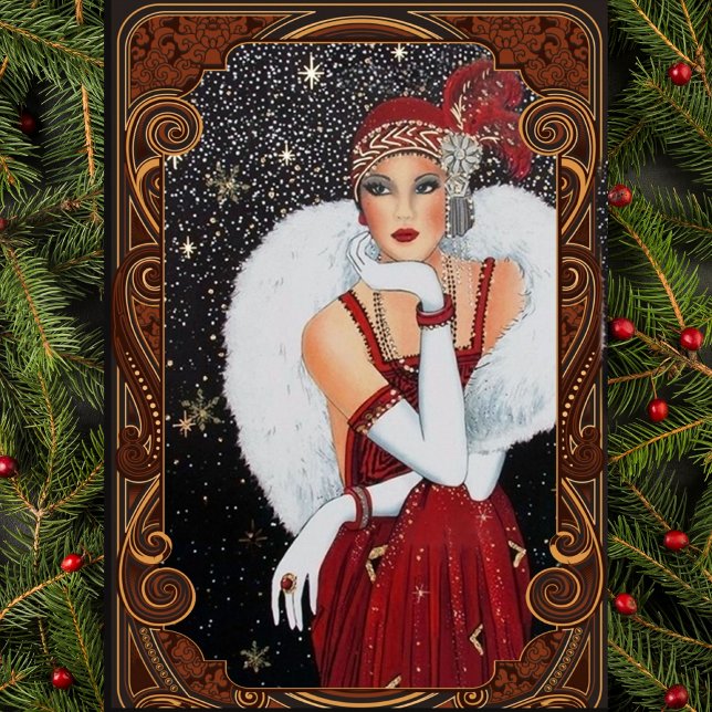 Christmas Flapper Girl Star-Drenched Night Sky  Tissue Paper (Creator Uploaded)