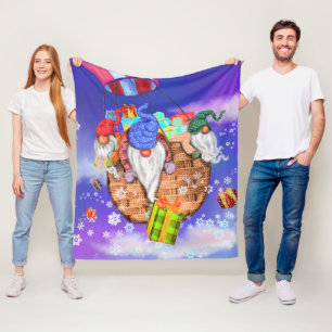 Christmas Fleece Blanket Gnomes Gives Gifts