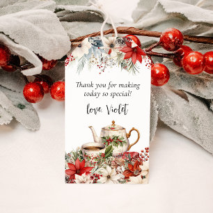 Christmas Floral Afternoon Tea Party Thank You Gift Tags