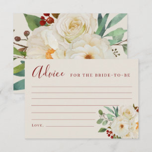Christmas Floral Bridal Advice Cards