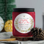 Christmas floral candle ingredients label<br><div class="desc">Pretty Christmas floral watercolor art festive candle round label. Personalize this label with your own product details, ingredients list, and size on the front and your address, website, and barcode or QR code on the reverse. Ideal for small businesses that make candles and require a special Christmas product offering. Give...</div>