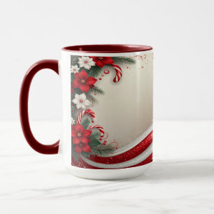 Christmas Floral Candy Canes Holiday Mug