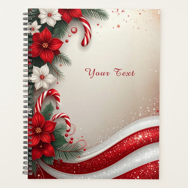 Christmas Floral Candy Canes Holiday Planner (Front)