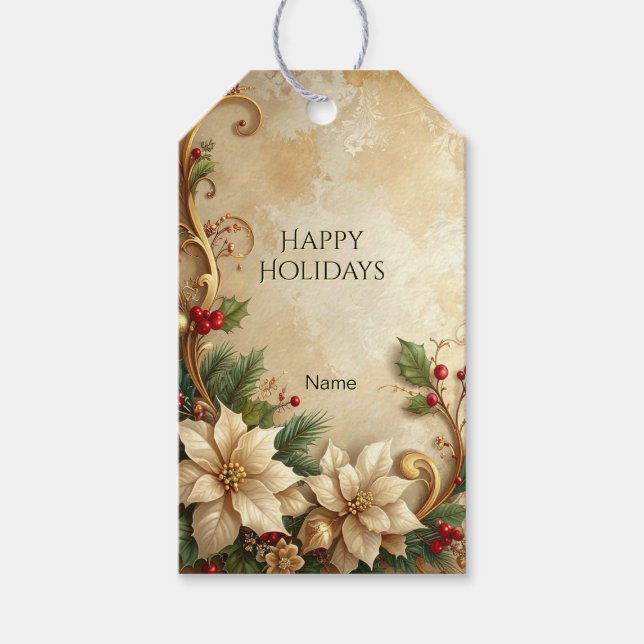 Christmas Floral Gift Tag (Front)