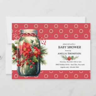  Christmas Floral   Holiday Baby Shower Invitation