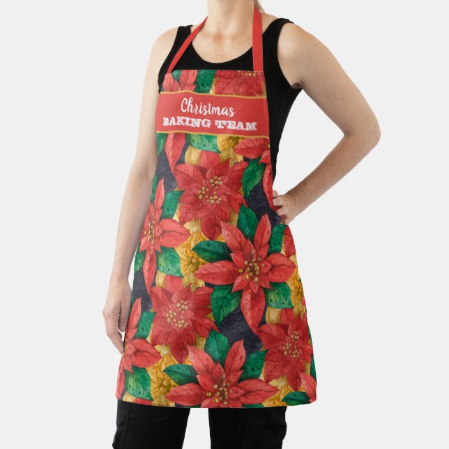 Christmas Floral Holiday Personalized Apron (Insitu)