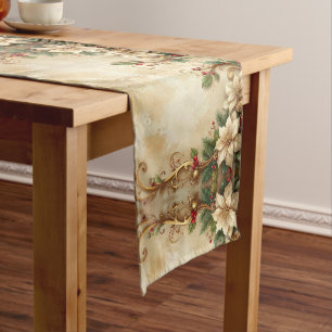 Christmas Floral Holiday Table Runner