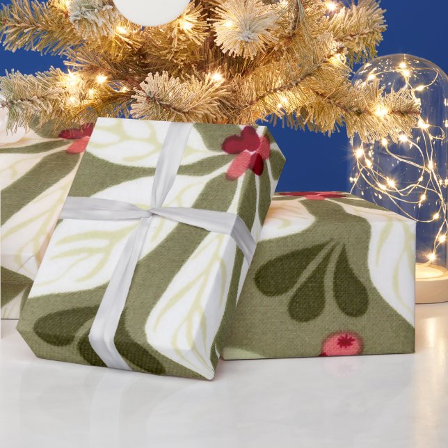 Christmas Floral Holiday Wrapping paper (Holidays)