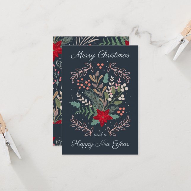 Christmas floral modern cute whimsical colourful (Front/Back In Situ)