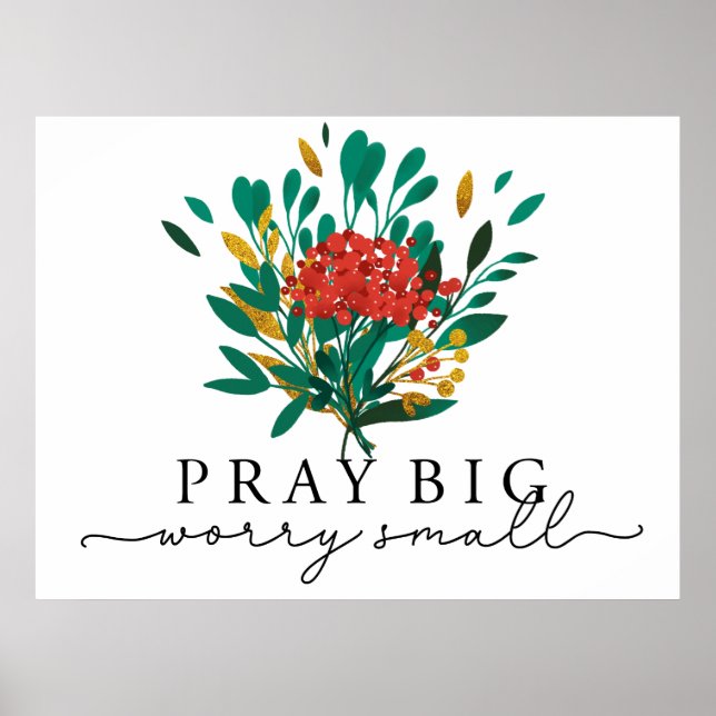 Christmas Floral Prayer Motivational Poster (Front)