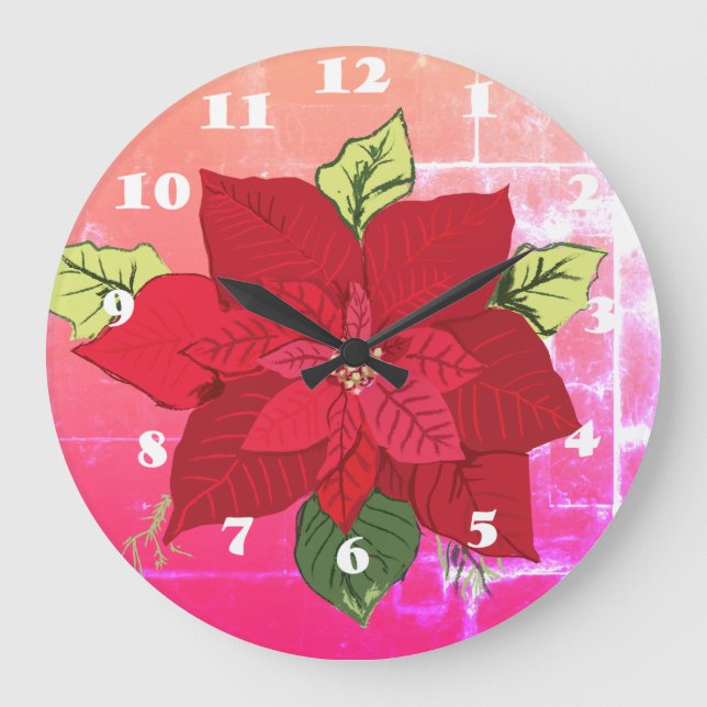 Christmas Floral Wall Clock (Front)