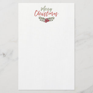 Christmas Floral Wreath   Stationary Page Stationery