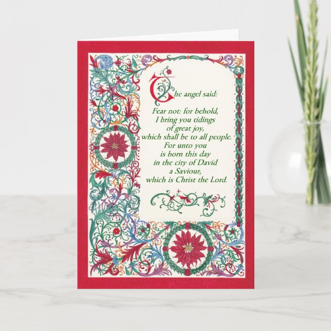 Christmas ~ Florentine Scrollwork Greeting Card (Front)