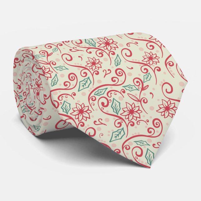Christmas Flourish Tie (Rolled)