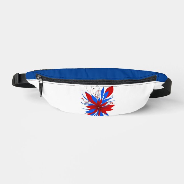 Christmas Flower  Fanny Pack (A digital illustration of a stylized flower arrangement on a white background.)