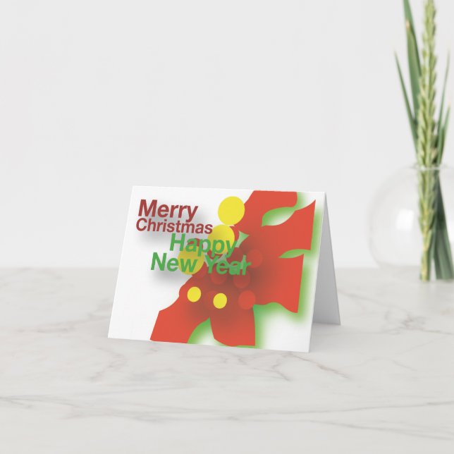 christmas flower holiday card (Front)