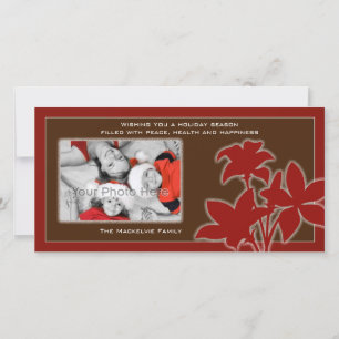 Christmas flower photocard holiday card
