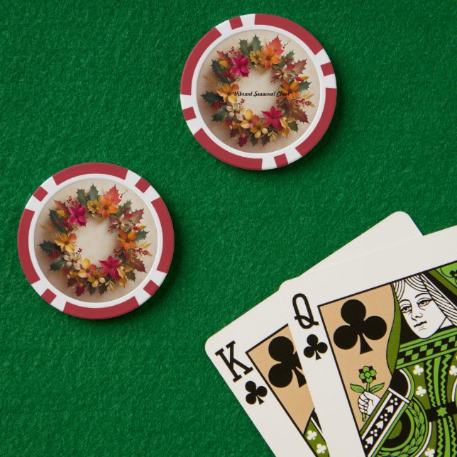 "Christmas Flower Power" Poker Chips (Poker Table (Double))