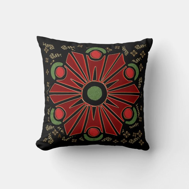 Christmas Flower (Square Accent Pillow) Throw Pillow (Front)
