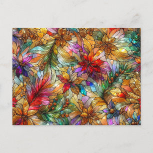 CHRISTMAS FLOWERS and LEAVES ~ Postcard ~