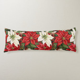 Christmas Flowers Body Pillow