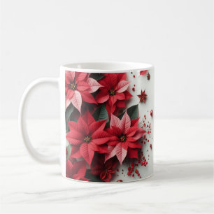 Christmas flowers coffee mug