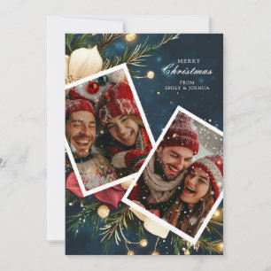 Christmas Flowers Elegant Holiday Card
