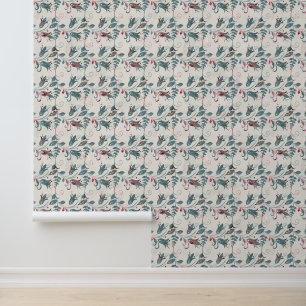 Christmas Flowers Green Watercolor Wallpaper